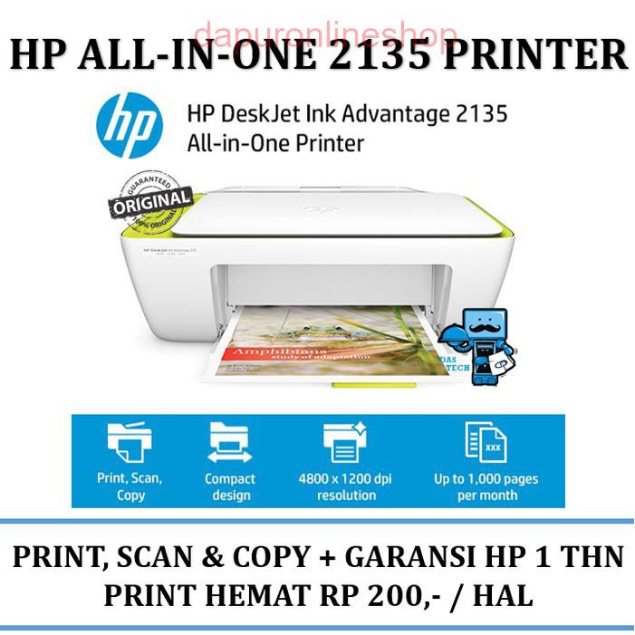 PROMO Printer HP Deskjet Ink Advantage 2135 All-in-One Printer MURAH