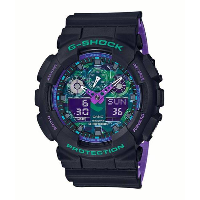 Casio G-Shock Type GA-100BL-1ADR Original / Casio Gshock Model Warna Khusus GA 100BL 1A