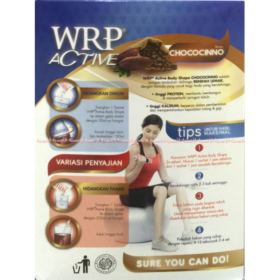 WRP Active Body Shap Chococinno Susu WRP 210gr Susu Diet Untuk Wrp Susu Rasa Coklat Choco Cino W R P