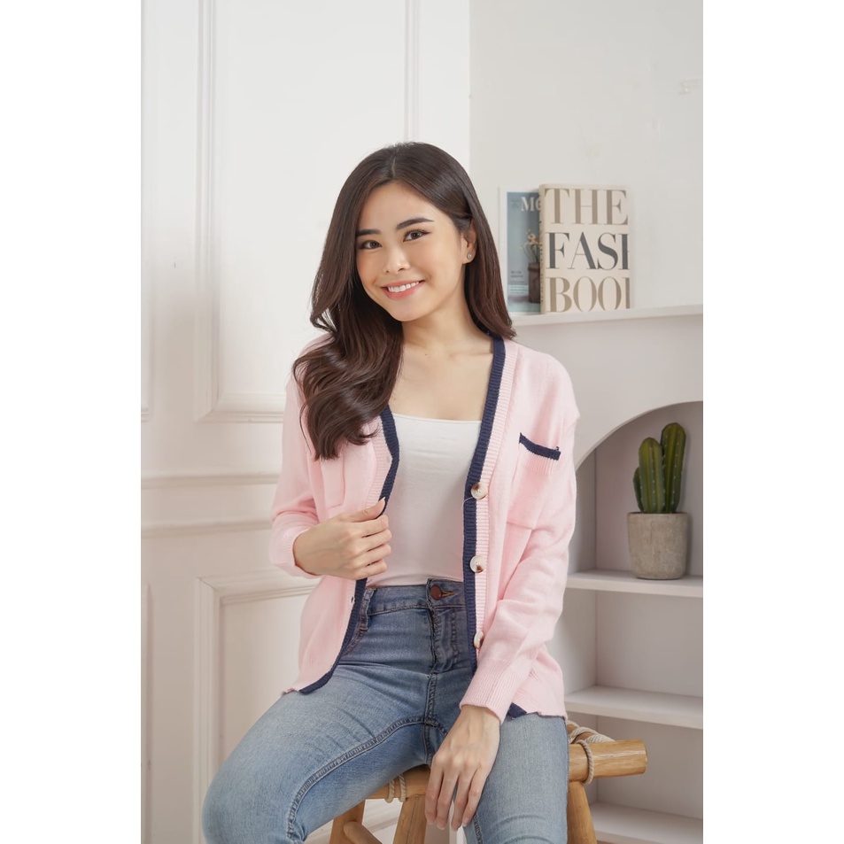 Cardigan Sophia Soft Knit Import - Outer Knitwear - Kardigan Wanita Rajut Import Halus TM (19878-F)