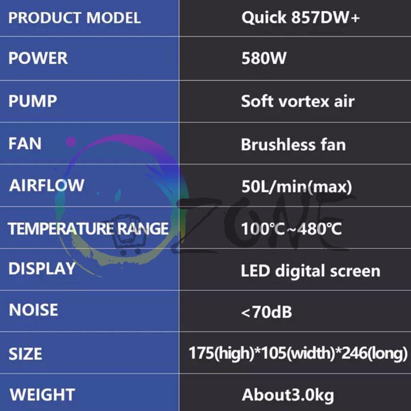 SOLDER UAP QUICK - BLOWER QUICK 857DW+ BLOWER UAP QUICK 857DW+