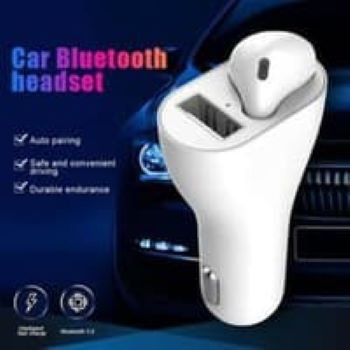 Car Charger Earphone bluetooth 2 in 1 in-Vehicle Wireless Headset