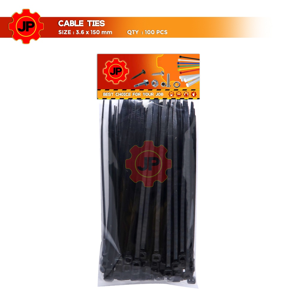 KABEL TIES 3.6 x 150 MM HITAM - PENGIKAT KABEL TIS - CABLE TIE 100 PCS
