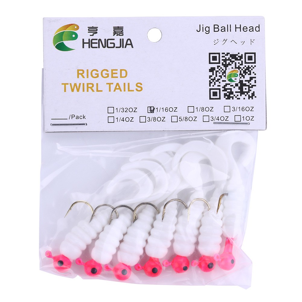 Hengjia 7pcs / Kantong Umpan Pancing Jighead Lembut 1.75g 4 Warna Dengan Kail Wobbler