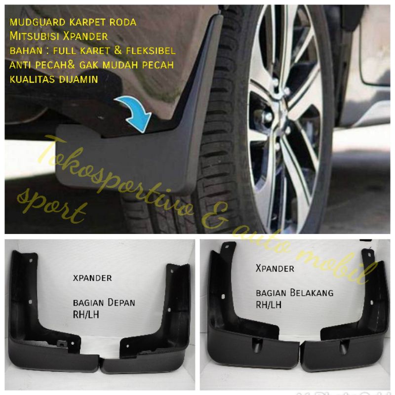 Mudguard karpet Lumpur roda penahan Lumpur full karet Mitsubishi Xpander anti pecah