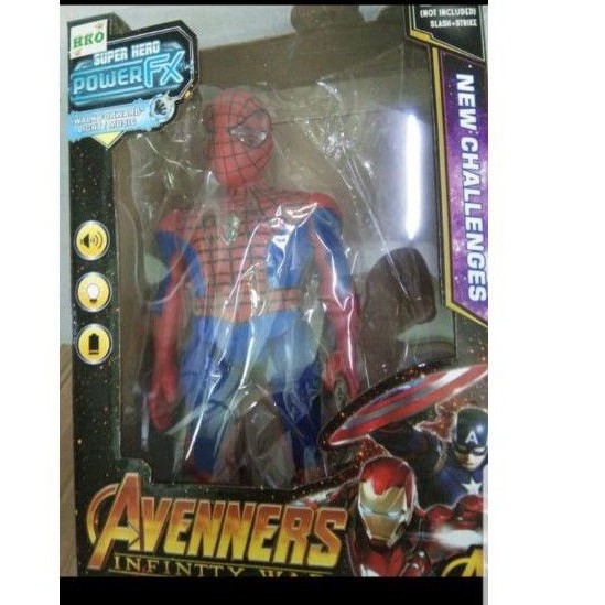 mainan Super Hero Spiderman avenners bisa jalan