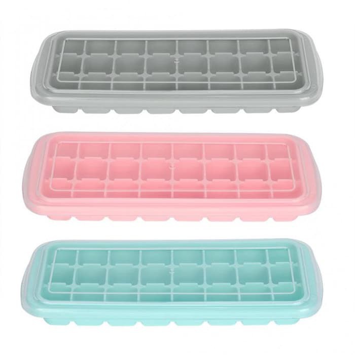 Cetakan Es Batu + Penutup 24 Kotak Ice Cube Tray