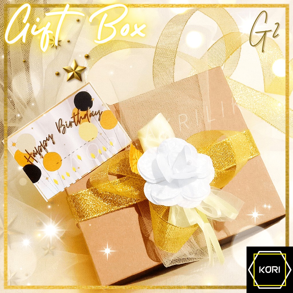 

Hampers Box Ribbon Gold / Gift Box / Kotak Kado / Box Hampers / Box Hadiah / Packaging Hadiah
