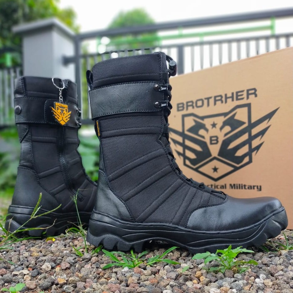 SEPATU PDL NINJA KILAP BROTRHER KULIT ASLI SEPATU PDL TNI POLRI SECURITY SATPAM SEPATU BOOTS PRIA