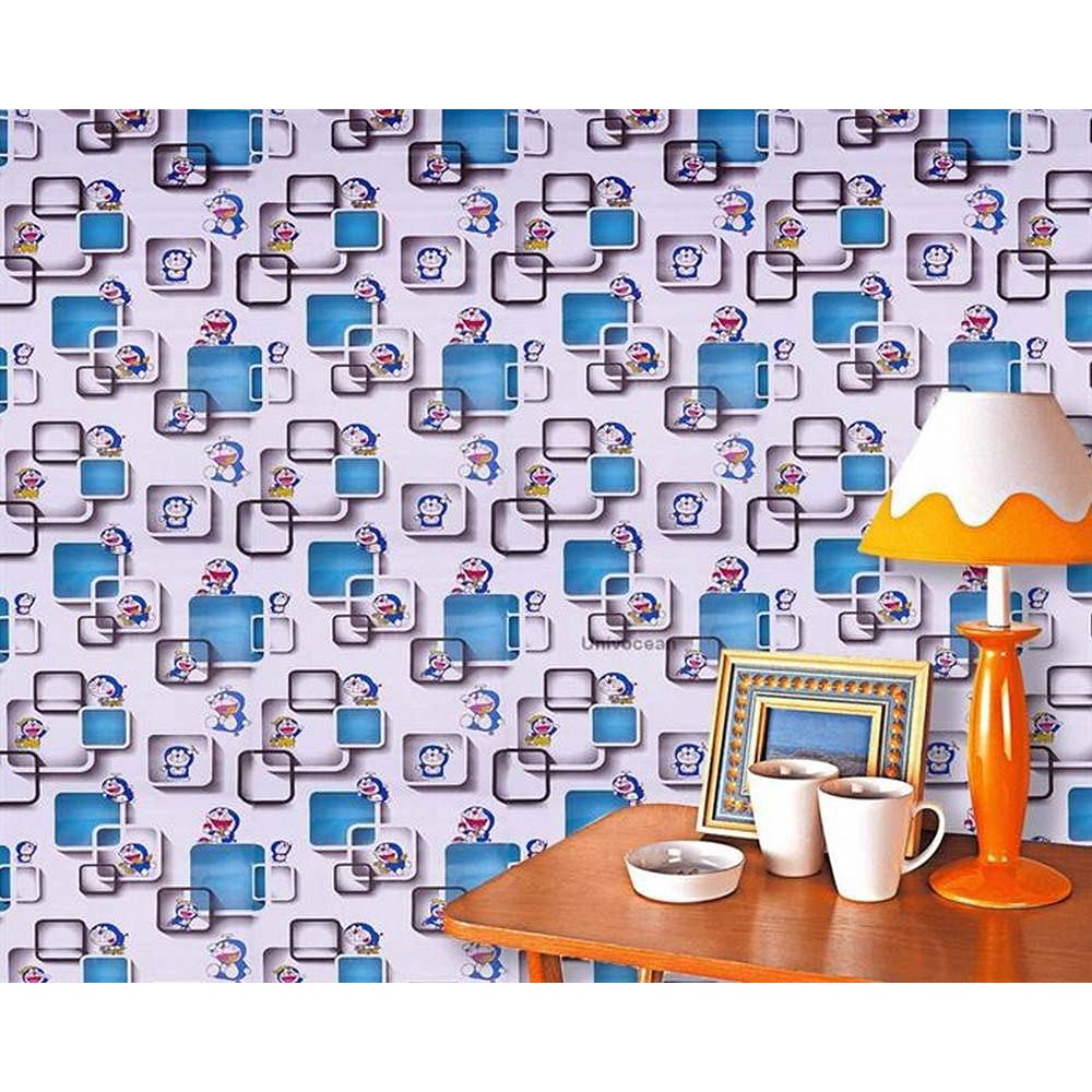 Wallpaper Dinding Motif Doraemon 3D Ukuran 10 Meter x 45 CM