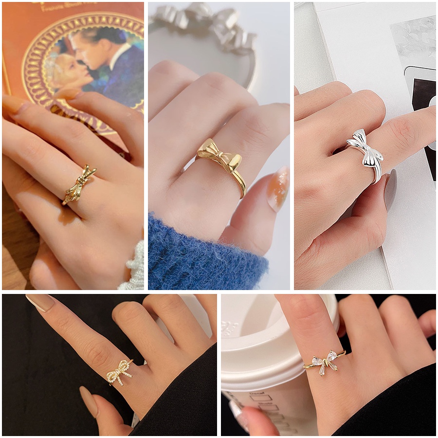 Cincin Model Terbuka Desain Kupu-Kupu Tiga Dimensi Bahan 925 silver Aksen Berlian Gaya Korea retro Untuk Wanita