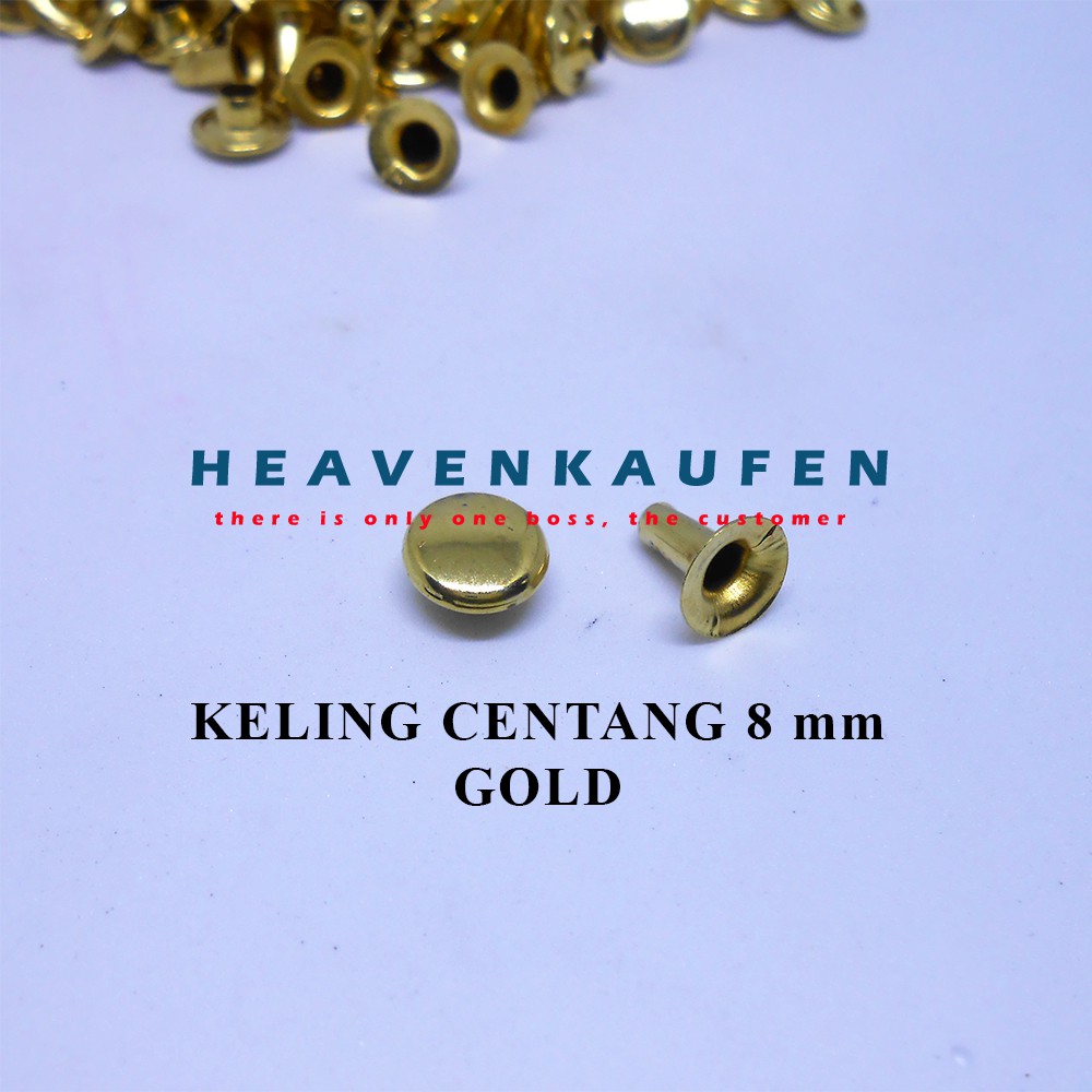 Paku Keling Centang/Gepeng 8 mm Gold Harga Per Pack isi 50 pasang