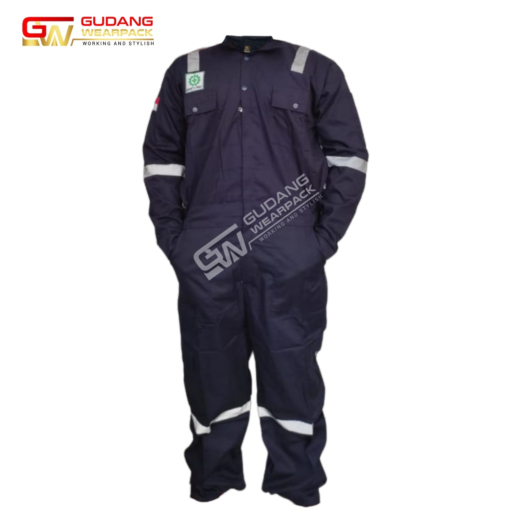 Gudang Wearpack - Pakaian Kerja Seragam Proyek Coverall - Terusan - One Piece Warna Dongker