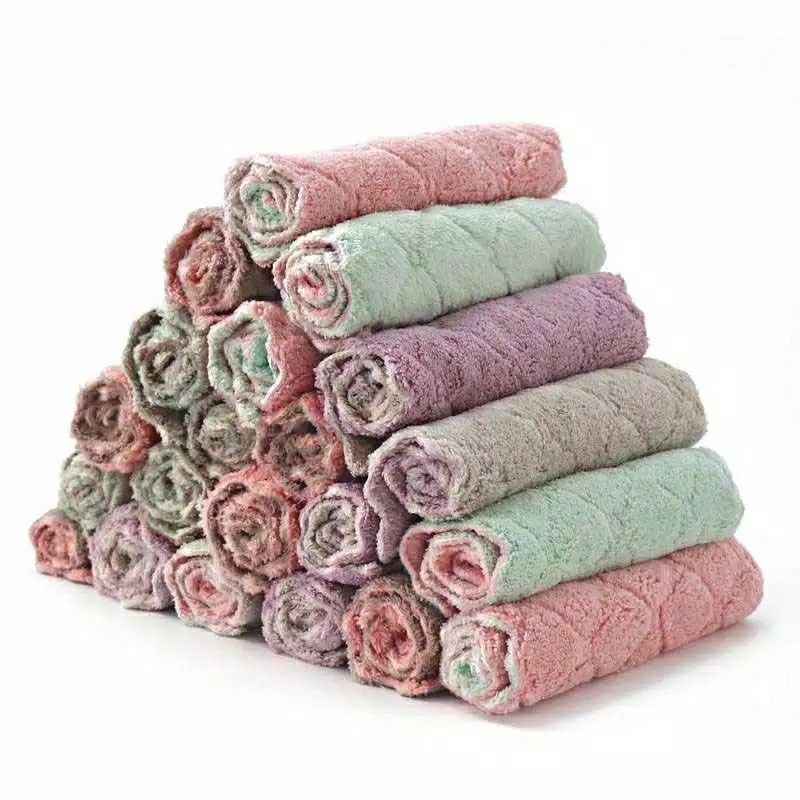 25x25   Kainlap Microfiber Kain Lap Anti Minyak Bahan Coral Fleece / 25x25 Kain Lap Piring Microfiber