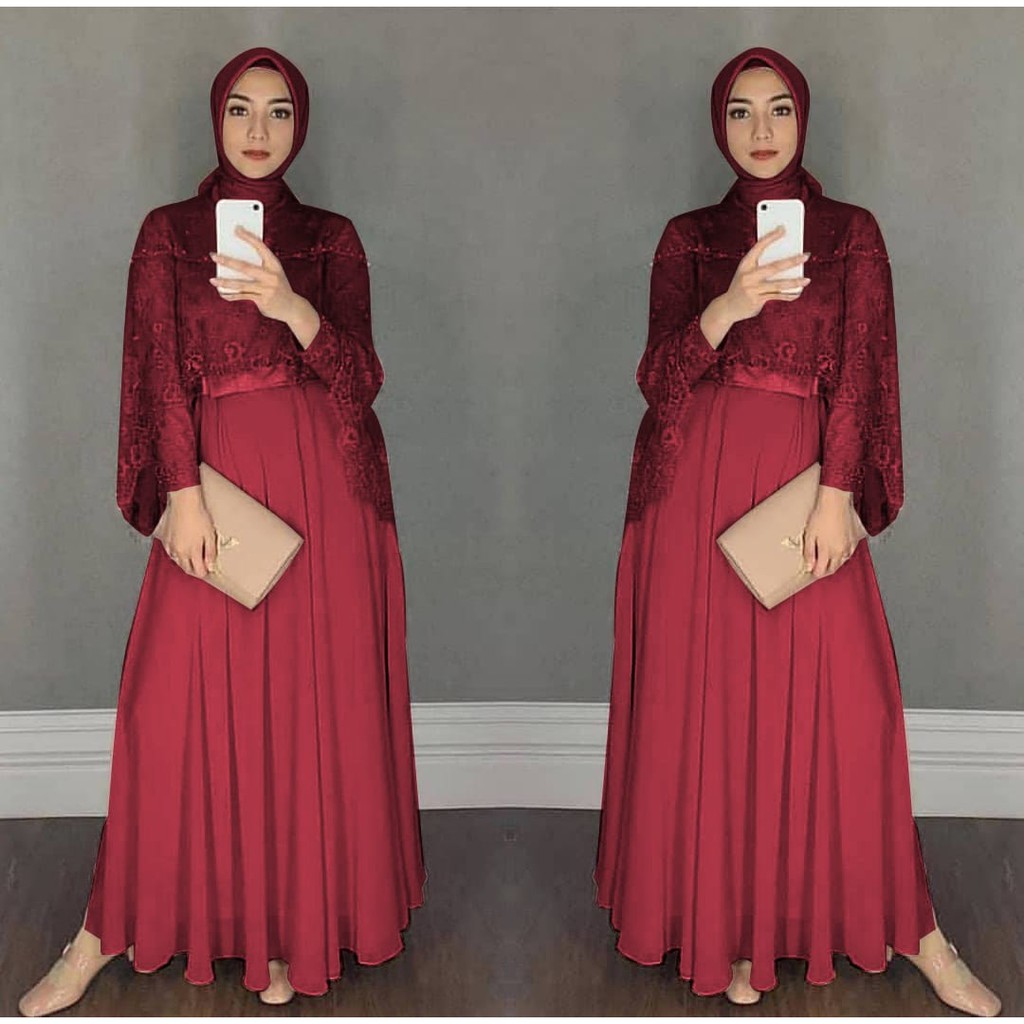 XC - Maxi Chikita Wanita / Maxi Dress Terbaru / Maxi Populer / Maxi Trendy Kekinian / Fashion Muslim-Maron
