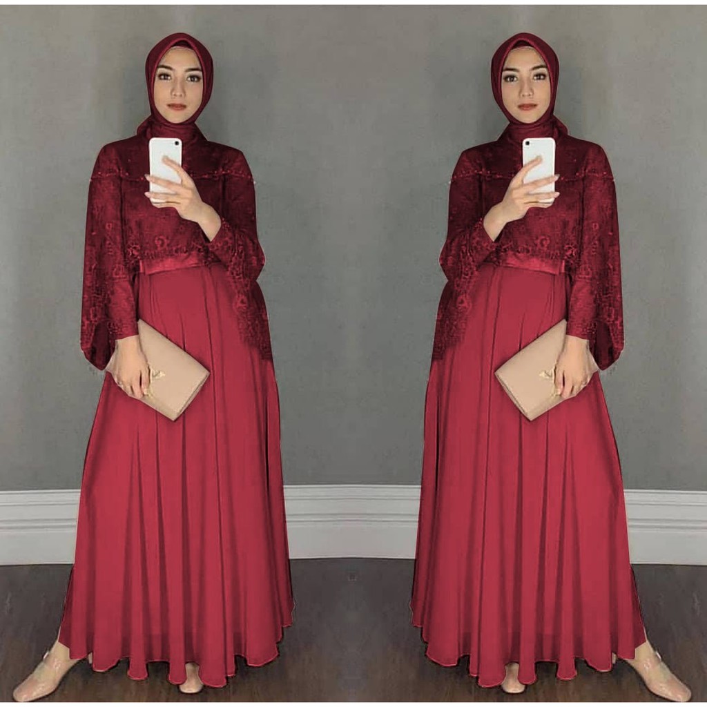 XC - Maxi Chikita Wanita / Maxi Dress Terbaru / Maxi Populer / Maxi Trendy Kekinian / Fashion Muslim-Maron