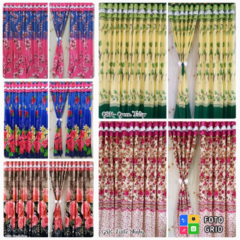 gorden susun pita/gorden rumbai/gorden serut smokring ring 12 langsung dari konveksi