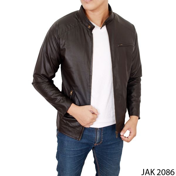 Jaket Laki Laki Semi Kulit Hitam – JAK 2086