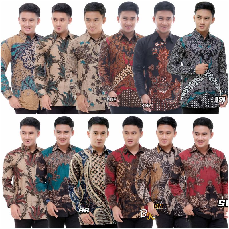 KEMEJA BATIK PRIA BAJU BATIK LENGAN PANJANG TERLARIS SIZE M L XL XXL SERAGAM ATASAN BATIK PRIA BATIK LAKI-LAKI