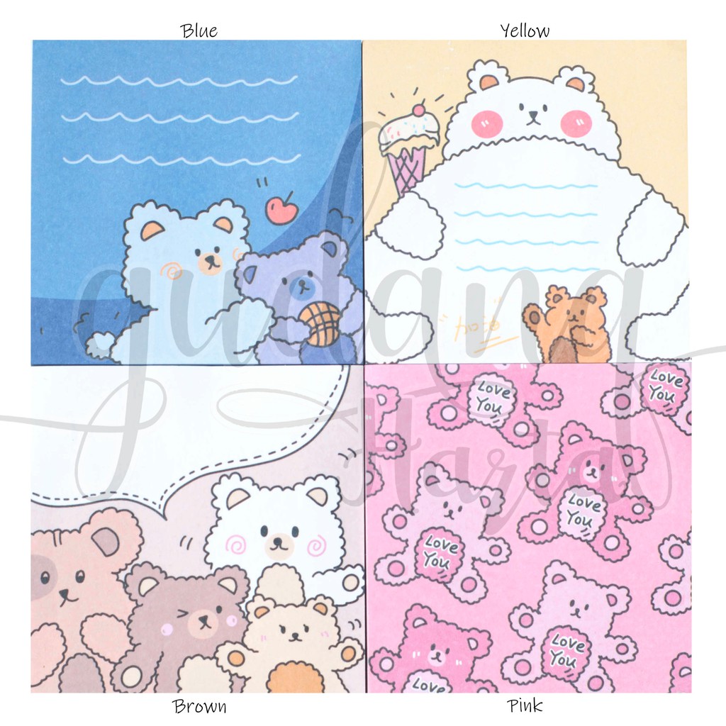 Sticky Notes Fluufy Bear Love Beruang Memo Lucu Unik GH 301351