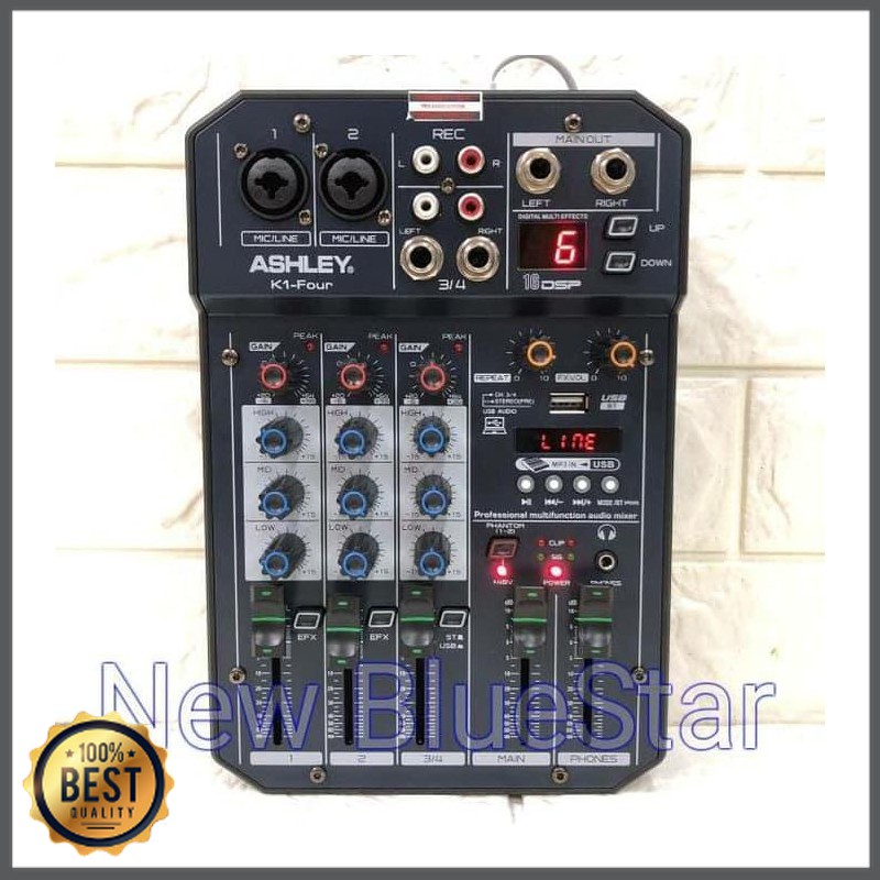 Mishad Shop -  Mixer Audio Ashley K1 Four Original Bluetooth - USB 4 Channel GU-5117-1321