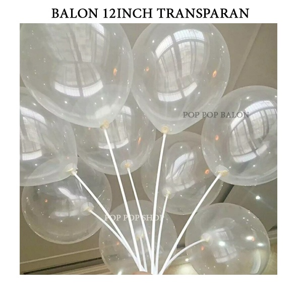 Balon Latex Transparan Bening 12inch – Polos