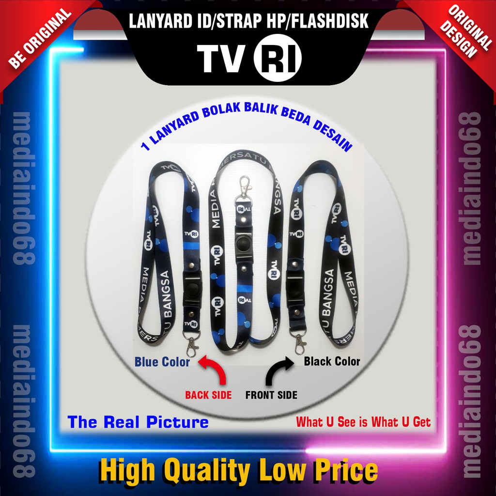 TVRI Lanyard, Strap ID, HP/Flashdisk Printing Digital (Paket Lengkap Exclusive)