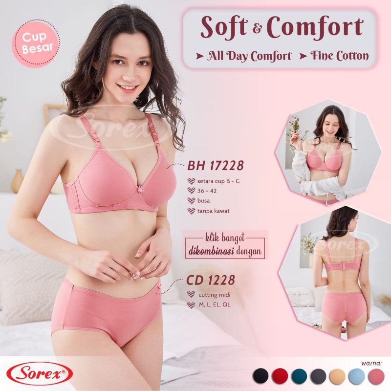 SOREX BH 17228 CUP B TANPA KAWAT BRA WANITA NYAMAN