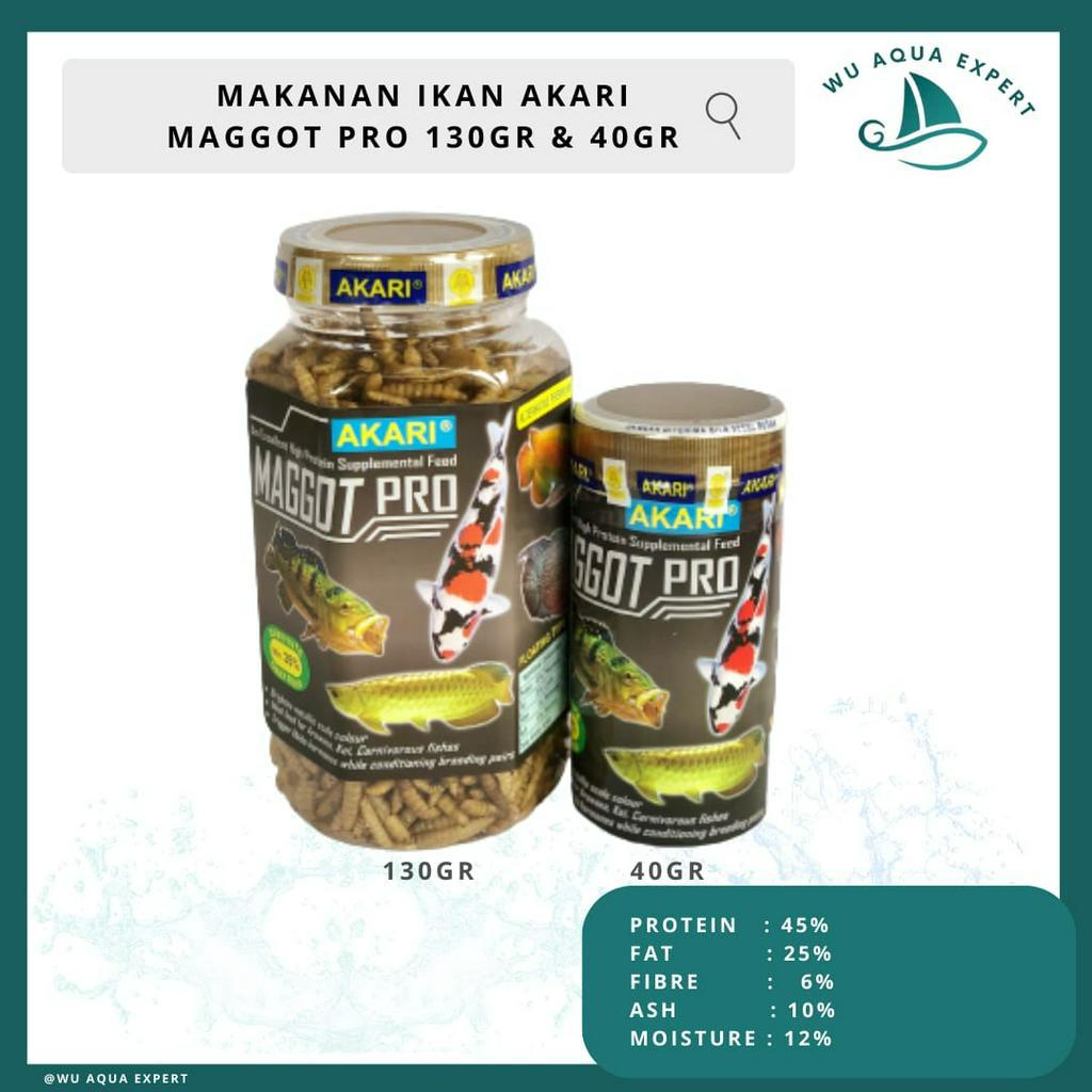 Makanan Ikan Arwana Louhan Akari Maggot Pro 40gr dan 130gr Magot Maggot Kering Polos atau Udang Keri