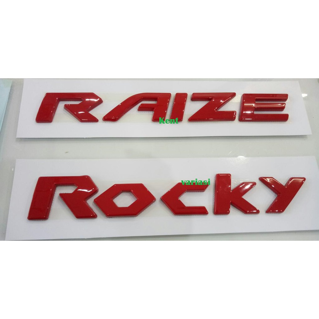 Emblem Kap Mesin Mobil Rocky Raize Merah