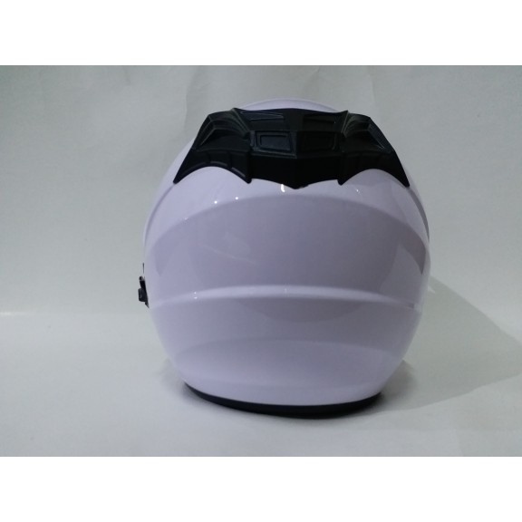 Unique Helm ARL Semi Cross Half Face Double Viso Putih Polos