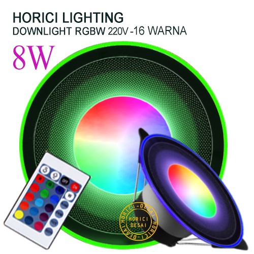 MEREK HORICI ASLI 8W LAMPU DOWNLIGHT, LAMPU KENDALI JARAK JAUH RGB, RGBW  RGB WARNA WARNI