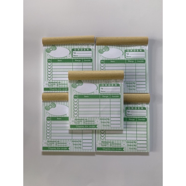 

NOTA OLSHOP MINI NON CUSTOM TANPA RANGKAP UKURAN SEPERENAM MOTIF HIJAU