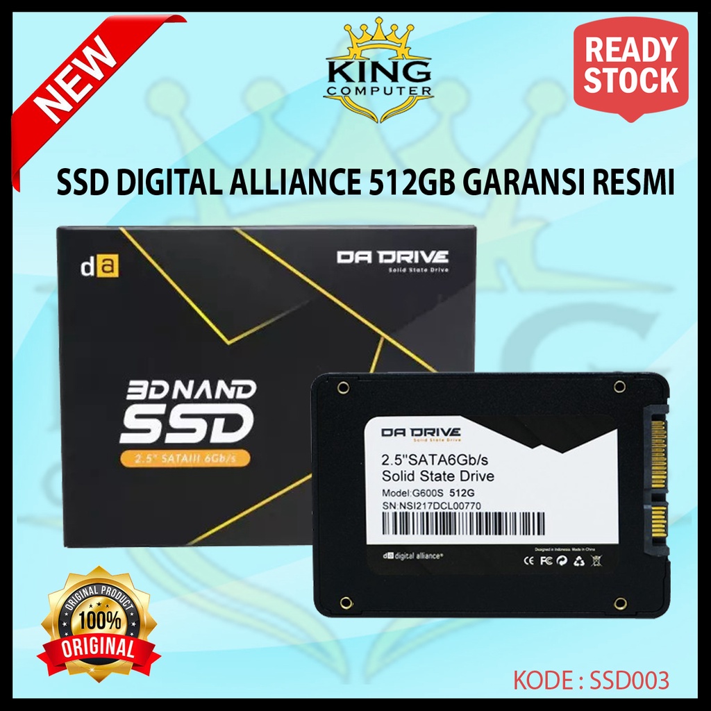 SSD DIGITAL ALLIANCE 512GB SATA III 2.5INCH GARANSI RESMI