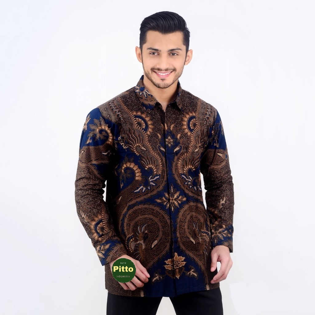 KEMEJA BATIK PRIA LENGAN PANJANG BAJU BATIK PRIA MODERN SIZE M L XL XXL