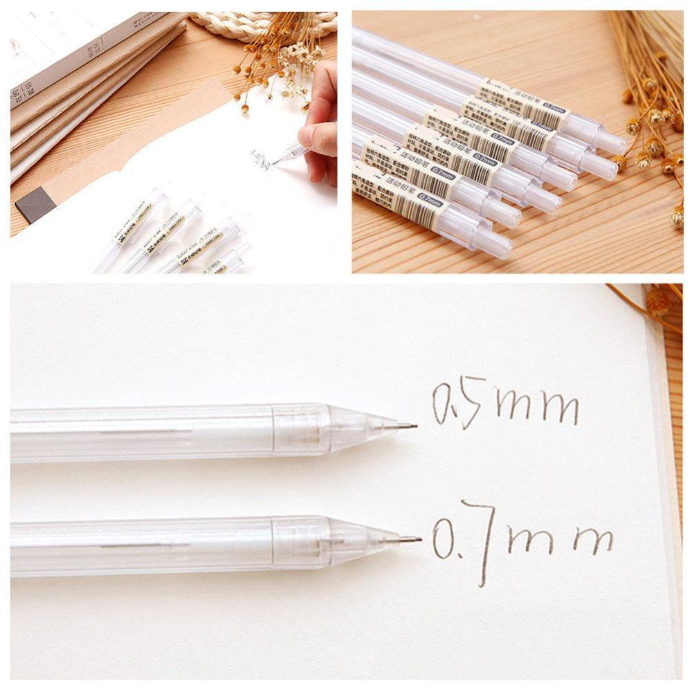 Timekey Pensil Mekanik Otomatis 0.5 / 0.7mm Bahan Plastik Transparan Untuk Anak / Sekolah / Kantor F1L2