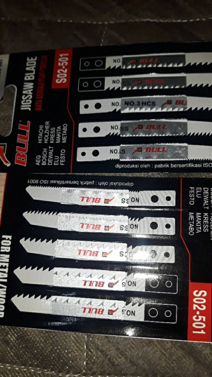 Bull Bosch Set Besi Kayu Mata Jigsaw Besi Wood Jig Saw Blade Gergaji