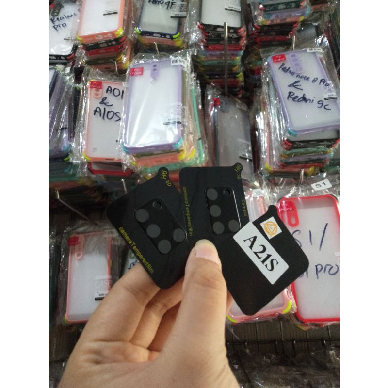 Pelindung Camera Samsung Galaxy A21S /Tempered Glass Camera - Ring Camera Hitam