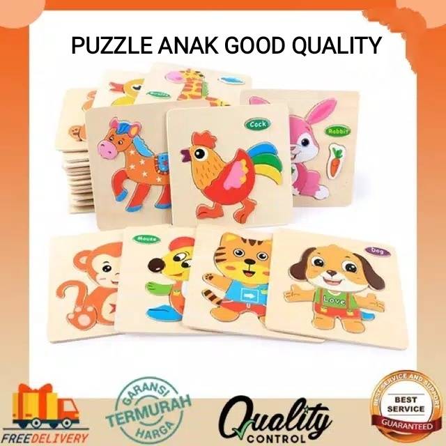 MOMBABY1 Mainan Puzzle Anak Motif Hewan atau Kado Mainan Anak Puzzle Motif Hewan