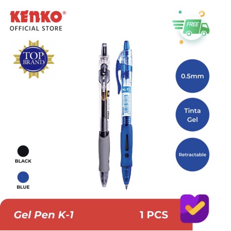 

PULPEN GEL KENKO K-1 / GEL PEN KENKO K-1 (1 pak )