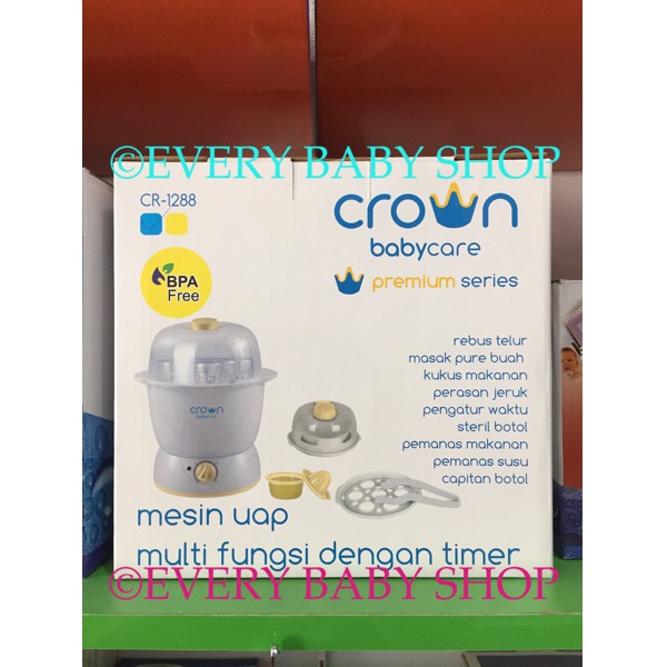 Crown Sterilizer CR1288 Multi Function Steam Center + Auto Timer - Steril Botol Multifungsi CR 1288