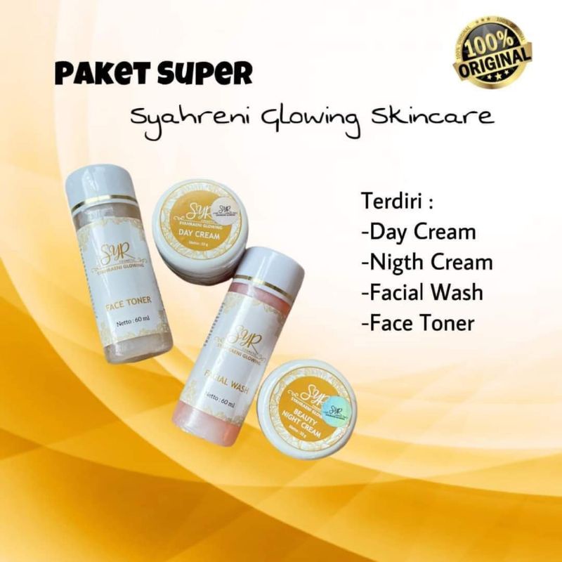 BISA COD BPOM SKINCARE PAKET super PREMIUM SYAHRAENI GLOWING SYR SET SYAHRENI ORI KRIM SIANG CREAM M