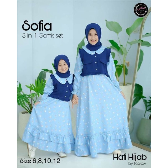 Sofia 3 in 1 gamis set by hafi hijab (sz 6T only)