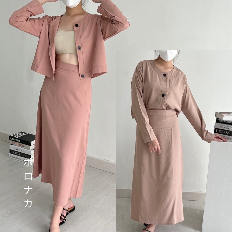 PORONAKA - MIKO Set (Longsleeve Top + Maxi A-Line Skirt)