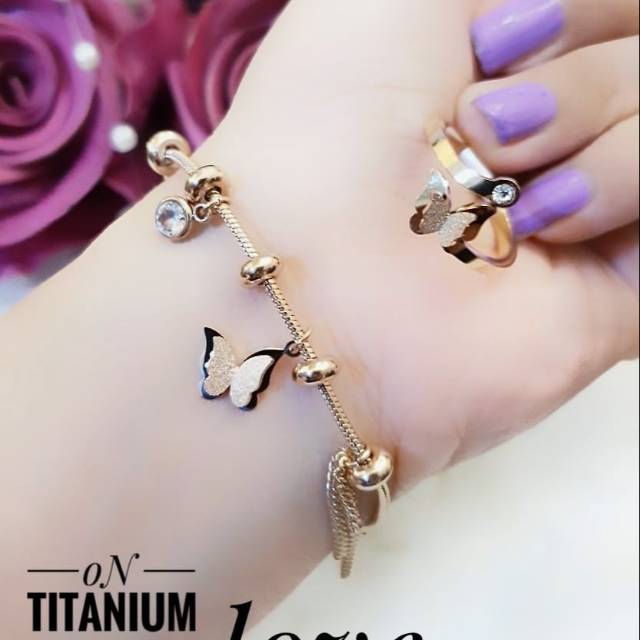 Titanium gelang dan cincin 2865k