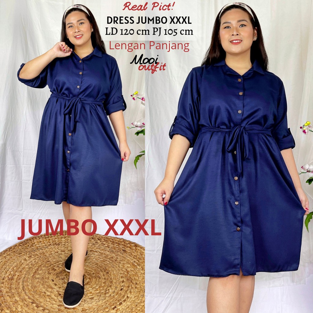 Dress Wanita Jumbo Ld 120 / Dress Kasual Jumbo /Dress Jumbo Murah Ld 120 Kekinian