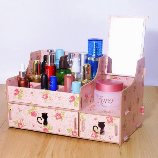 Rak Kosmetik Cermin/Rak Kosmetik Bahan Kayu