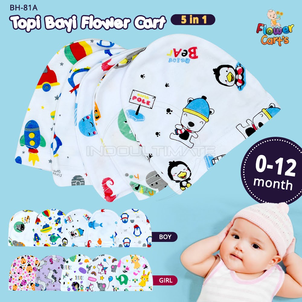 5in1 Topi Bayi Newborn Topi Kupluk Bayi Baru Lahir Topi Bayi  BH-81A  Baru lahir Bayi Laki Laki Topi Bayi Perempuan Topi Bayi Lucu Baby Hat