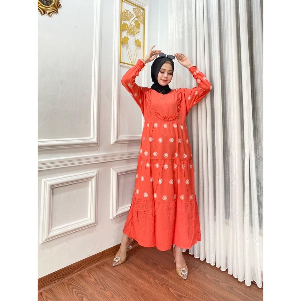 1KG MUAT 4PCS | MARISA RUFFLE DRESS GAMIS RAYON HITS OOTD SELEBGRAM FASHION WANITA TERBEST SELLER