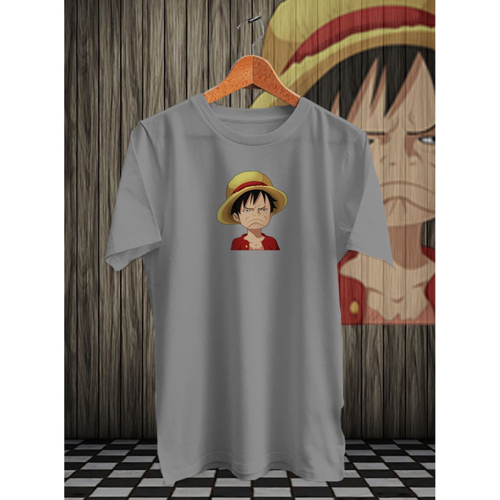 KAOS DISTRO DIGITAL PRINT LUFFY CEMBERUT